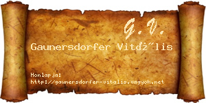 Gaunersdorfer Vitális névjegykártya