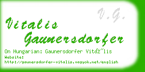 vitalis gaunersdorfer business card